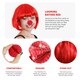 image 2 of Red Nose, Bob Wig & Sequin Bow Tie – Clown Fancy Dress Costume Set Red | One Size