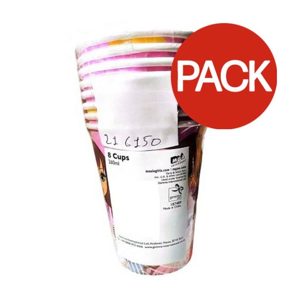 Moxie Girlz 260ml Party Cup (Pack of 8) - Multicoloured - One Size