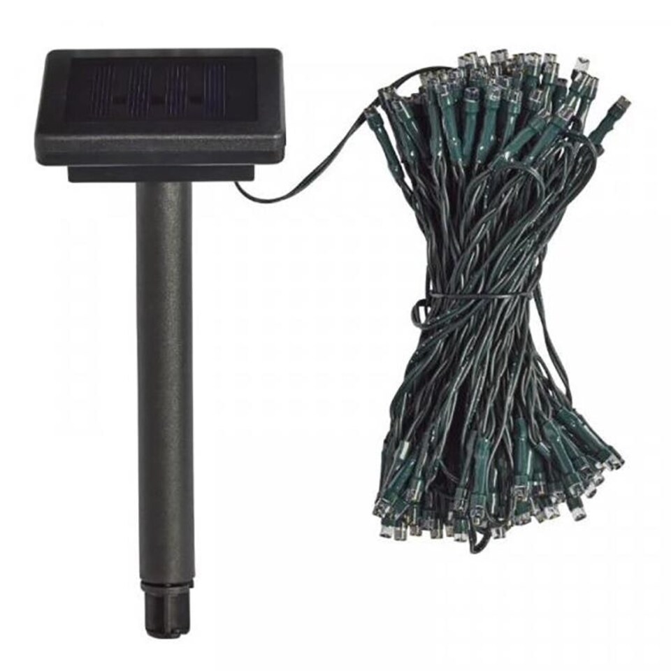 50 Solar Powered String Lights LED Warm White Green