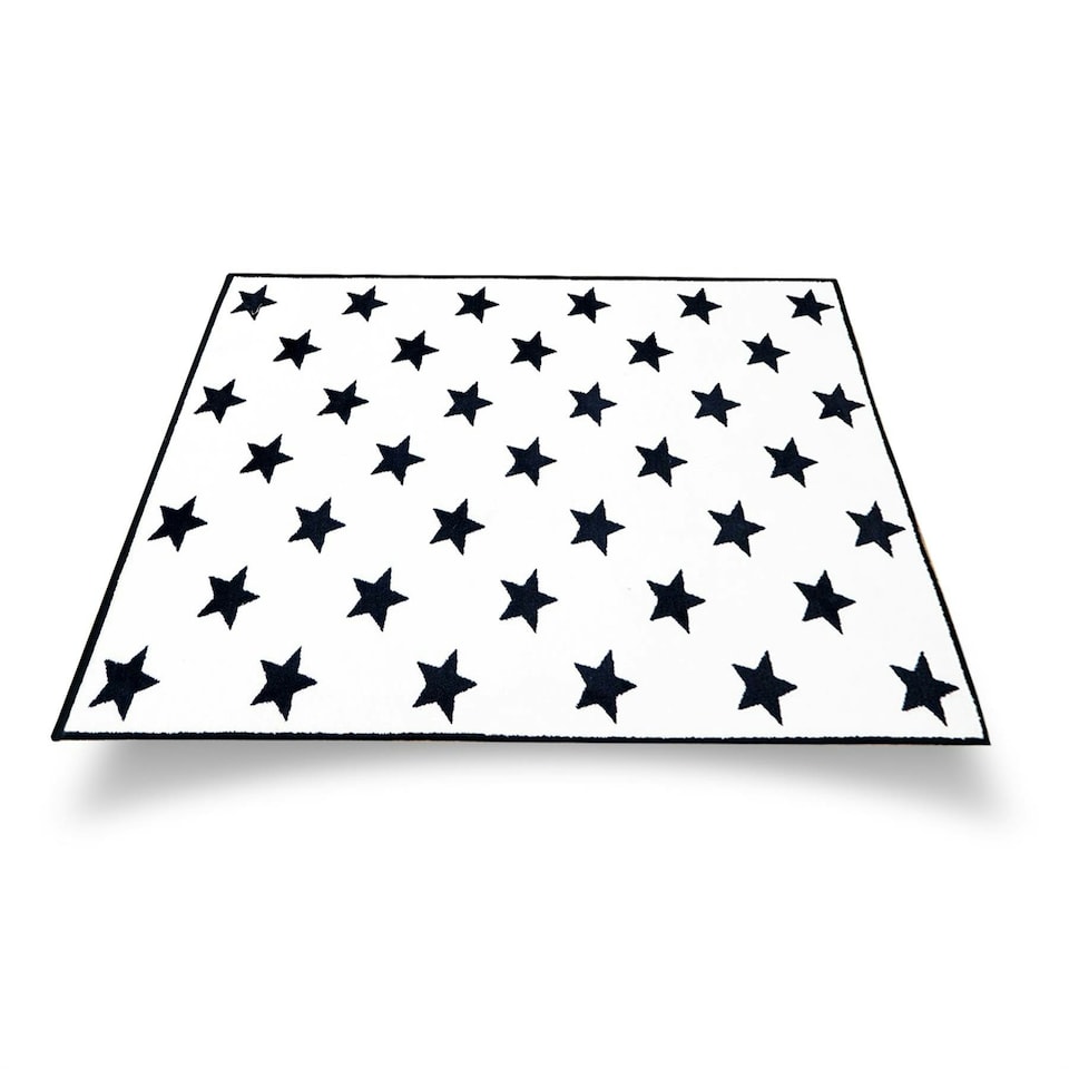 image 1 of Children's Room Modern Design Black Star Pattern Rug 100 x 150 cm Black