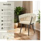 image 2 of Dining Chair Astano - padded, velvet, knot design, continuous backrest - Set of 2 Yellow | Sand