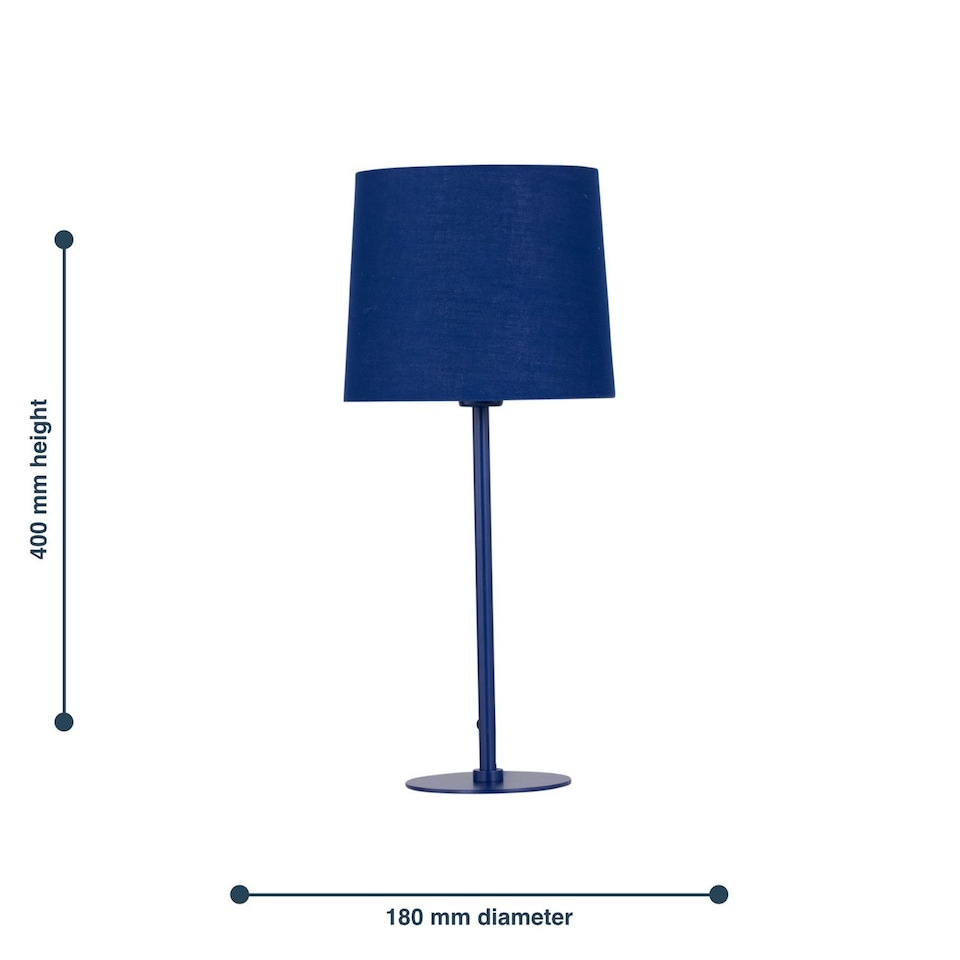 image 1 of Colours - Set of 2 Navy Blue 40cm Lamps | Blue | Blue | Large | 2