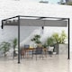 image 2 of Outsunny 3 x 4m Wall Mounted Pergola with Retractable Roof, Dark Grey