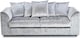 image 1 of CHICAGO CRUSHED VELVET SOFA 3 SEATER IN SILVER