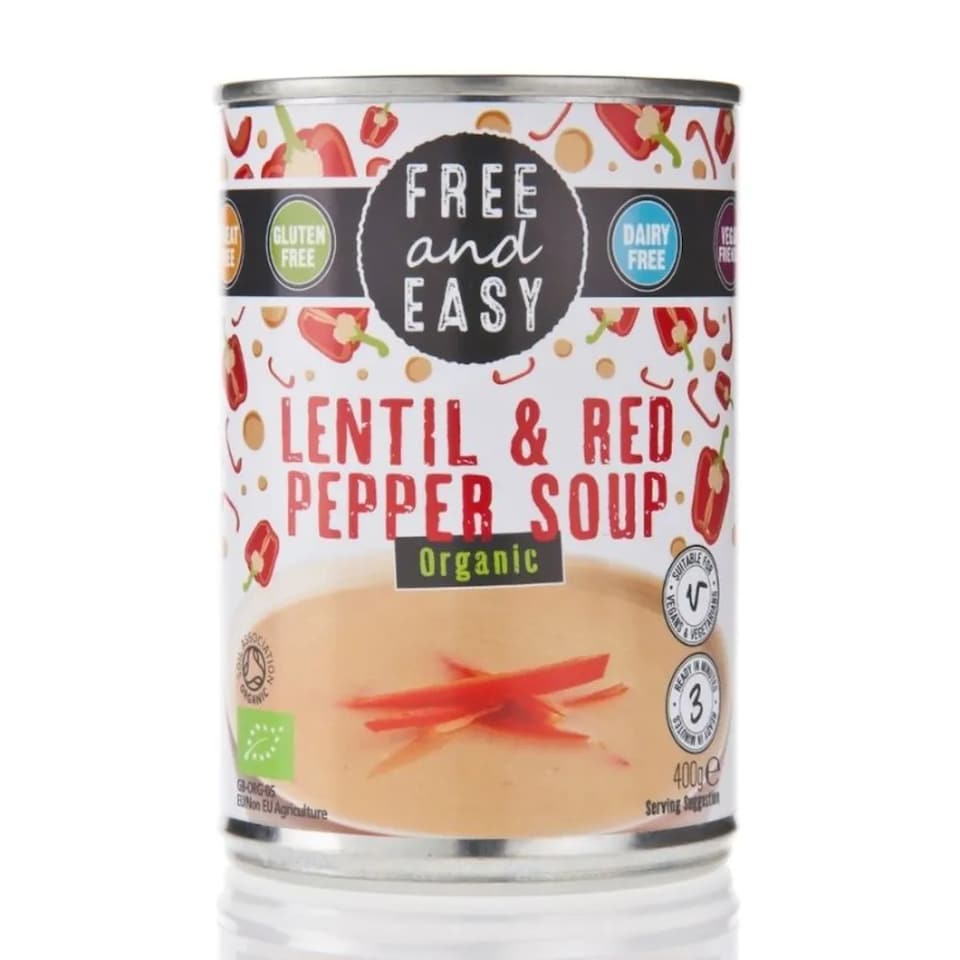 Organic Lentil & Red Pepper Soup 400g (Free & Easy)