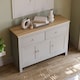 image 3 of Vida Designs Arlington 2 Drawer 3 Door Sideboard Shaker Buffet Cabinet Storage, Grey & Oak | Grey | Grey & Oak | 1