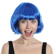 Adult Blue Bob Wig – Colourful Fancy Dress Hairpiece for Costumes & Parties Blue | One Size
