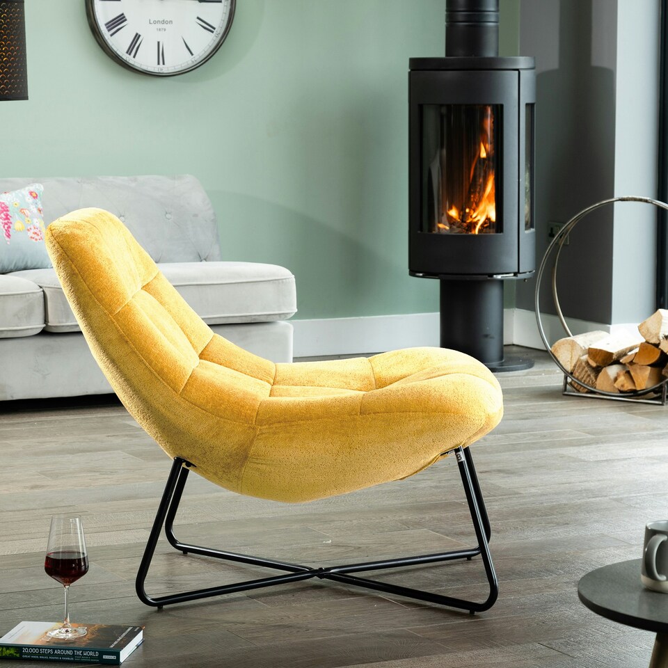 image 1 of Merced Fabric Accent Chair - Mustard