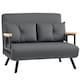 image 1 of HOMCOM Click Clack 2 Seater Sofa Bed for Living Room, Guest Room, Dark Grey | Grey | grey | Two Seater