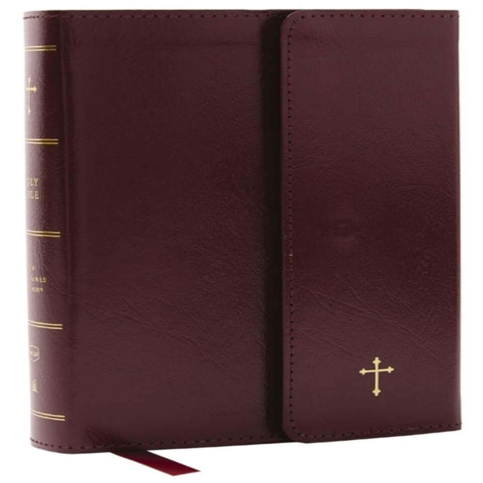 Nkjv Compact Paragraph-style Bible W/ 43000 Cross References Burgundy Leatherflex W/ Magnetic Flap Red Letter Comfort Print: Holy Bible New King James Version