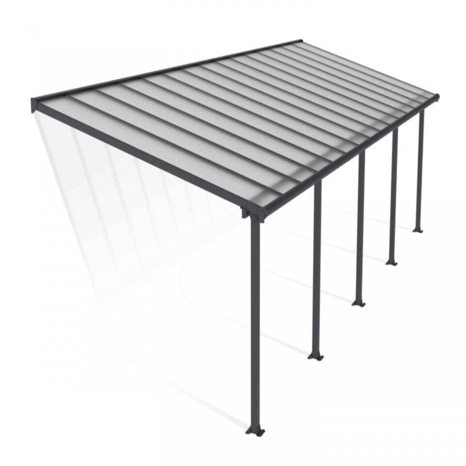 image 1 of Patio Cover Olympia 3 x 9.15 Clear - Polycarbonate - L924 x W300 x H305 cm - Grey Grey