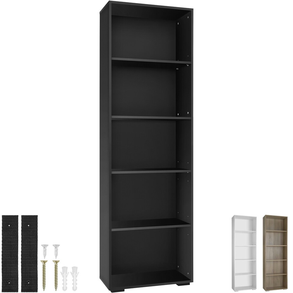 image 1 of Bookshelf Lexi - Bookcase with 5 shelves | Black | black | 60 x 30 x 190 cm | 1