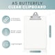 image 3 of Clear A5 Clipboard with Butterfly Clip with Ruled Side
