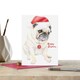 image 2 of Deckled Edge Happy Pugmas Christmas Card - Brown/Grey/Red - One Size
