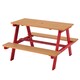 image 5 of Teamson Kids Children's Wooden Picnic Table with Umbrella for Outdoor Garden Play, Red