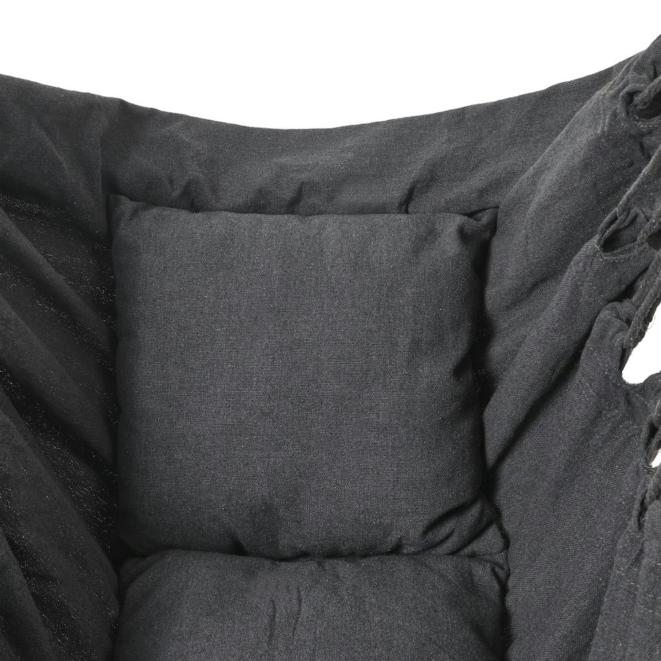 image 1 of Living and Home Garden Hanging Canvas Hammock Swing Chair, Dark Grey