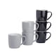 image 1 of Argon Tableware Coloured Coffee Mugs - 350ml - Black/Grey - Pack of 6 | Multi | Multi | 6