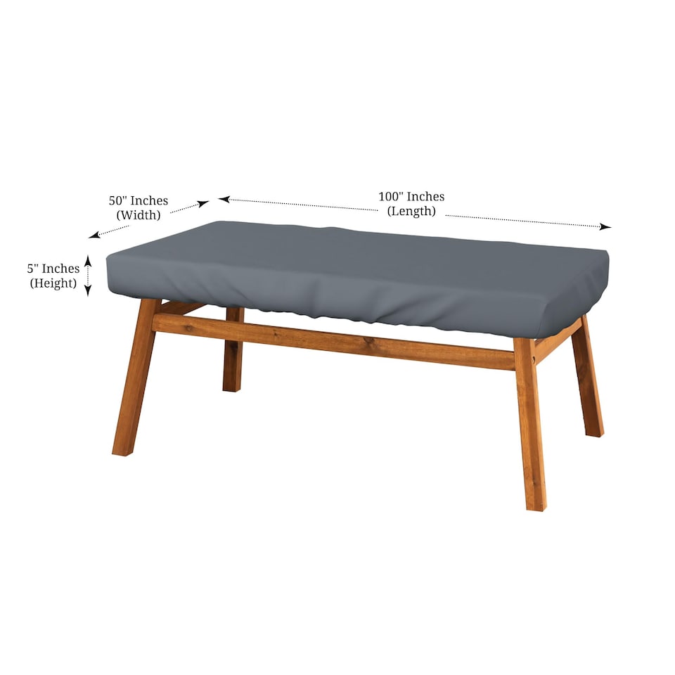 image 1 of Covers&All Rectangular Table Top Cover, 1000D Outdoor Furniture Cover Waterproof, UV-Resistant, 100 in L x 50 in W x 5 in H, Grey