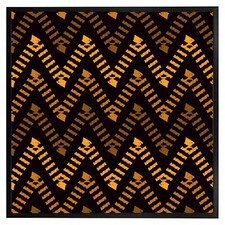 Freehand horizontal zigzag chevron stripes boho chic (Picutre Frame) Black | M