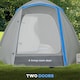 image 6 of Outsunny 2 Man Camping Tent with Living Area, 2000mm Waterproof, Blue