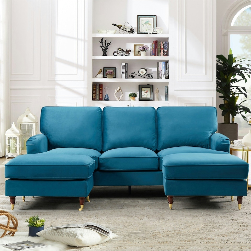 Woodbury U-Shaped Corner Sofa - Teal