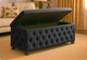 image 2 of 120cm Wide Empire Ottoman Storage Box with Legs, Black Velvet Chesterfield Upholstered Ottoman Footstool Coffee Table