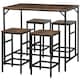 image 1 of HOMCOM Industrial Rectangular Dining Table Set with 4 Stools