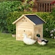 image 2 of PawHut Wooden Duck House, Poultry Coop with Double Doors, Openable Roof