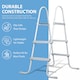 image 3 of 33 inch Pool Step Ladder Double Sided Above Ground Metal Frame Swimming Pool