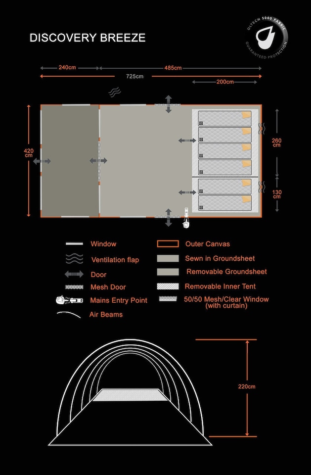 image 1 of Discovery 6 Berth Inflatable Tent