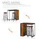 image 3 of HOMCOM 3 Piece Bar Table Set, Bar Height Table with 2 Stools, Storage Shelf