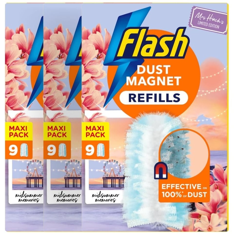 image 1 of Flash Dust Magnet Duster Refills Mrs Hinch's Midsummer Memories | Blue | 6 - Blue | 54 Refills | 6