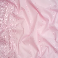 Pink Double Border Broderie Anglaise Cotton Fabric for Dressmaking, 150cm / 59" Wide - per metre