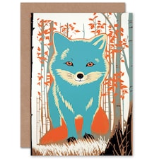 Cute Woodland Animal Kids Fox Child Baby Birthday Card