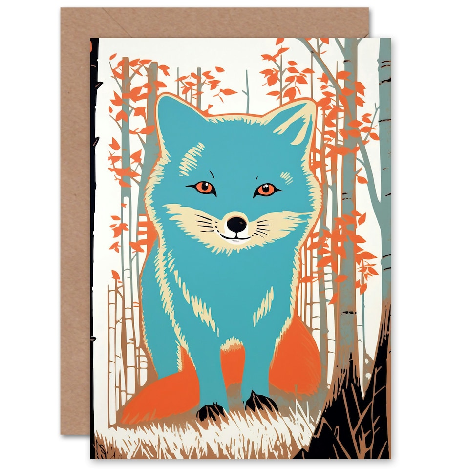 image 1 of Cute Woodland Animal Kids Fox Child Baby Birthday Card