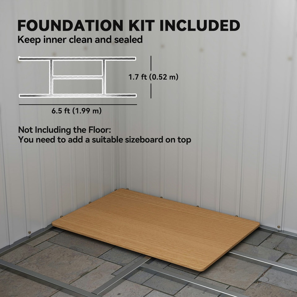 image 1 of Outsunny 7 x 4ft Metal Garden Storage Shed w/ Double Door Grey