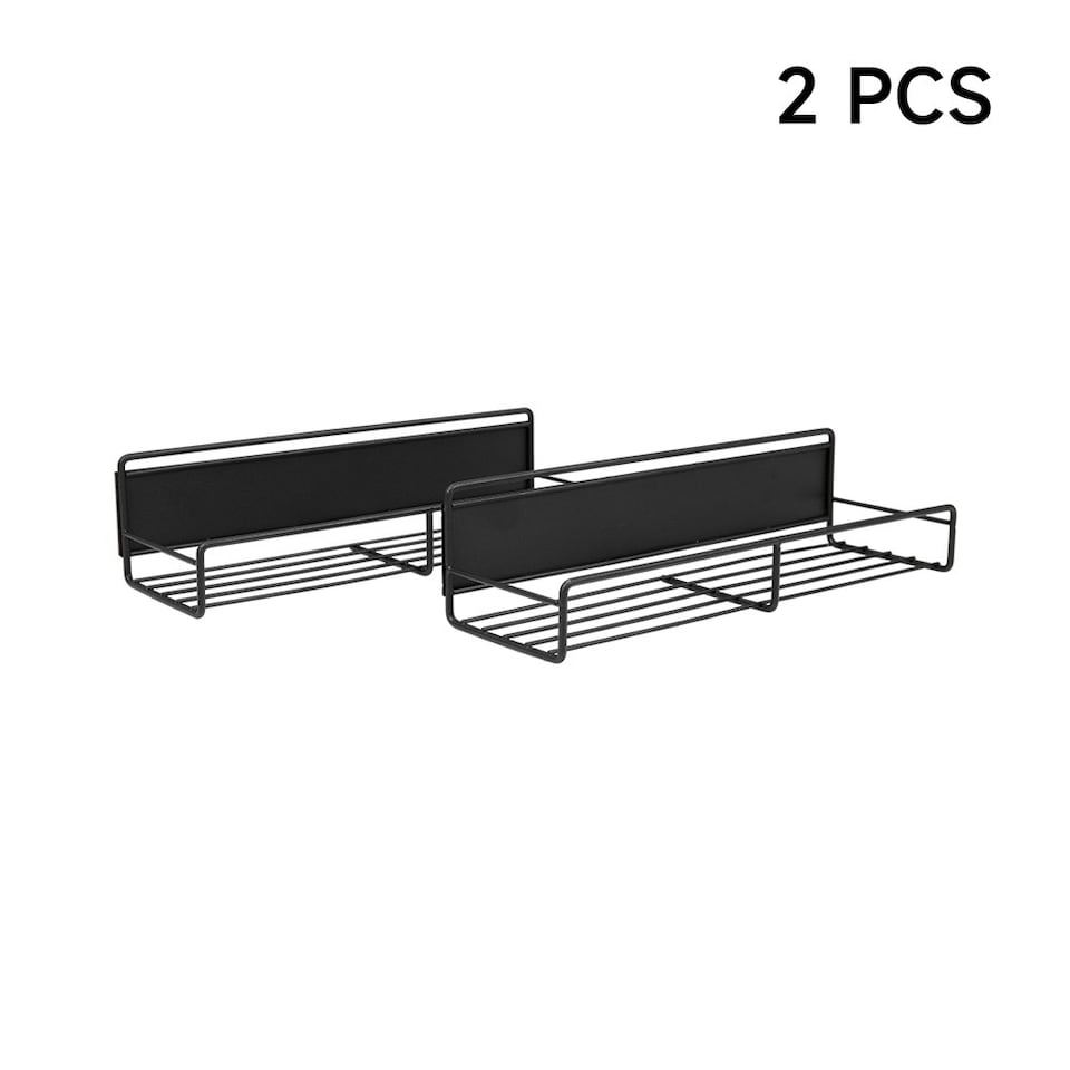 image 1 of Living and Home 2PCS Magnetic Fridge Storage Shelf with Hooks