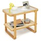 image 1 of COSTWAY Side Table Tempered Glass Top Sofa End Table Yellow