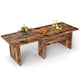 image 4 of COSTWAY Set of 2 L Shaped Center Tables Brown