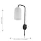 image 8 of Set of 2 Victoria - Black Plug in Wall Lights Frosted Glass Shades | Black | White | 2