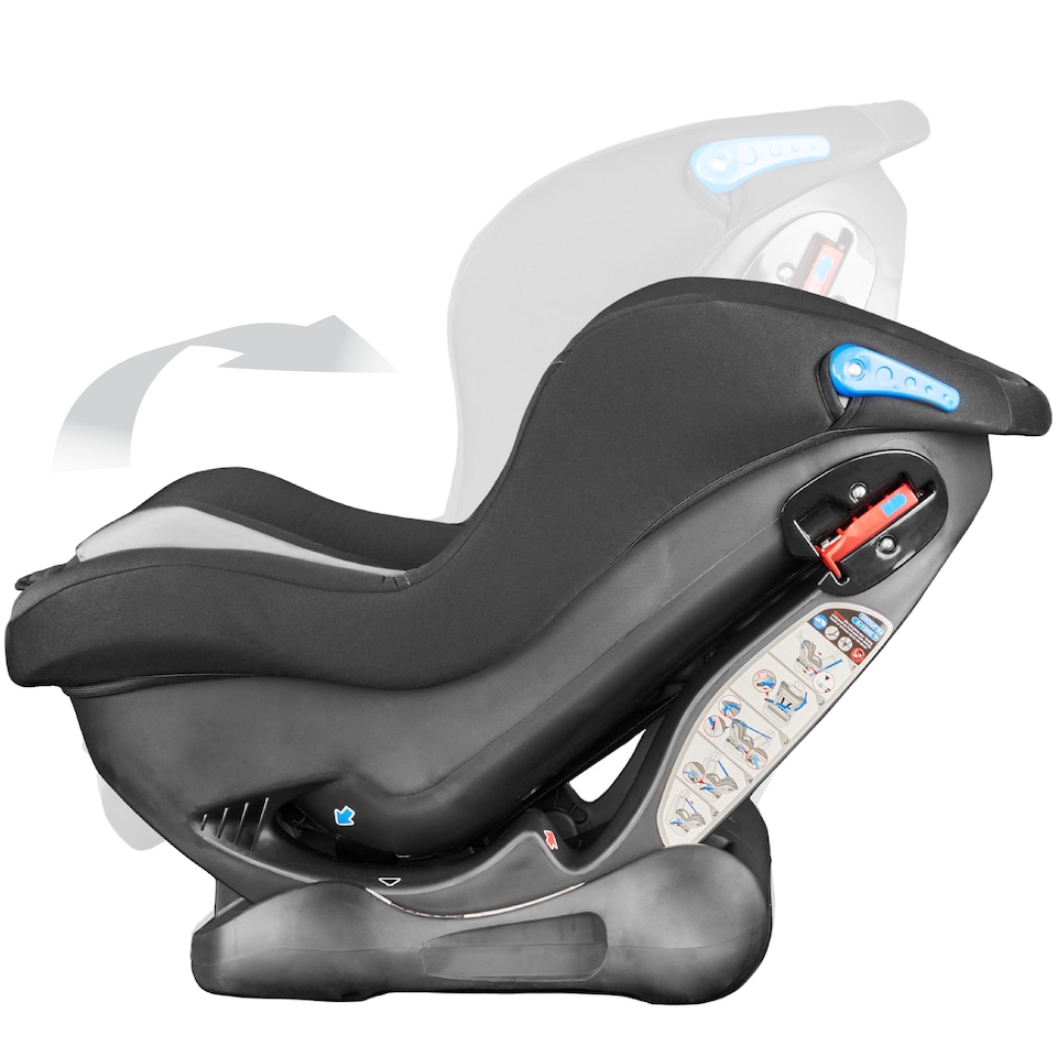 image 1 of Cozy N Safe Fitzroy Group 0+1 Car Seat 0-18kg, Rear & Forward Facing, 5 Point Harness, Reclining Baby Toddler Car Seat, Birth to 4 Years, Deep Padded Child Seat (Black/Grey)