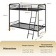 image 2 of COSTWAY Metal Bunk Bed Single Bunk Bed w/Ladder