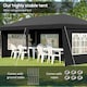 image 4 of Outsunny 3 x 6m Garden Pop Up Gazebo, Height Adjustable Marquee Party Tent with Sidewalls, Storage Bag, Black