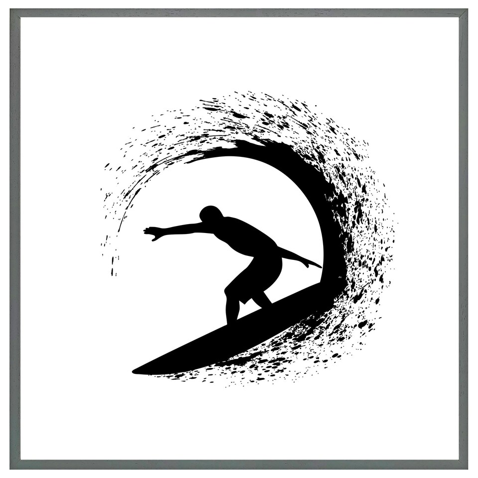 image 1 of Surfer silhouette (Picture Frame) Brown | M