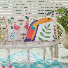 Fusion Tropical Flamingo Outdoor Cushion Cover Pink