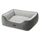 image 1 of Skylos Large Dog Bed Pet Cushion Fluffy Plush Washable for Calming Anxiety | Grey | Large | L