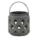 image 2 of Hill Interiors Amalfi Lattice Lantern - Grey - 23cm x 17cm x 17cm