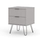 image 4 of Augusta 2 Drawer Bedside Table - Modern Industrial Style Nightstand for Bedrooms | Grey | Grey | One Size | 1