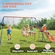 image 8 of Outsunny 4 in 1 Metal Kids Swing Set w Double Swings, Glider, Slide, Ladder