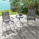 image 6 of Outsunny Folding Chairs Set, Breathable Mesh Fabric Seat, Grey